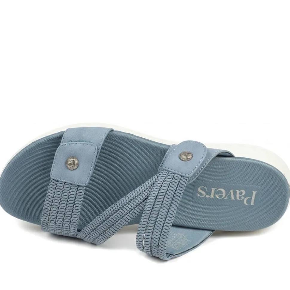Lightweight Slip On Mule Sandals - Blue