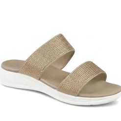 Lightweight Slip On Mule Sandals - Bronze