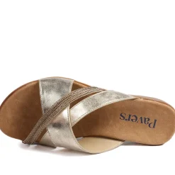 Lightweight Slip On Mule Sandals - Gold