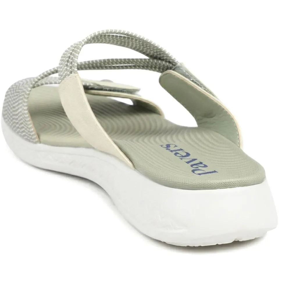 Lightweight Slip On Mule Sandals - Khaki