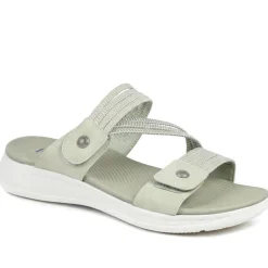 Lightweight Slip On Mule Sandals - Khaki
