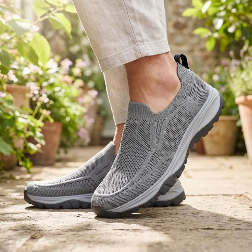 Lightweight Slip-On Trainers - Grey