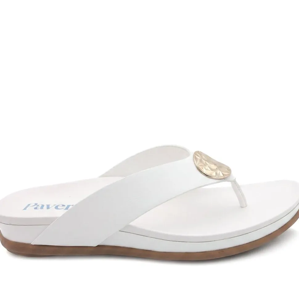 Lightweight Toe Post Sandals - White