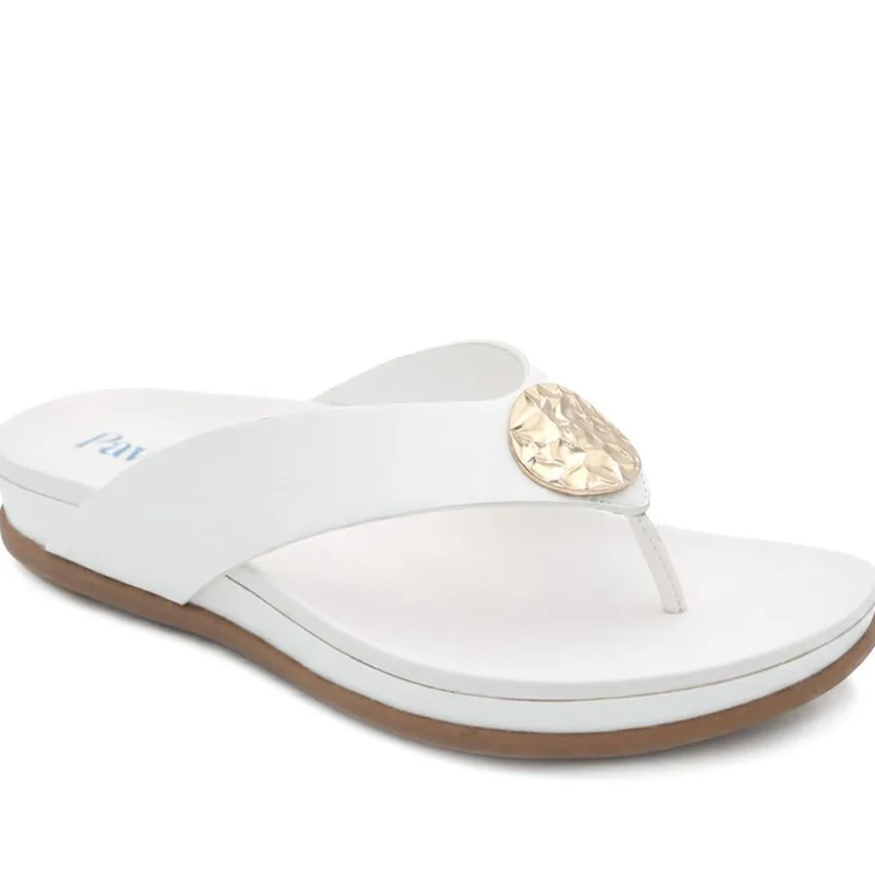 Lightweight Toe Post Sandals - White