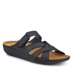 Lightweight Touch Fasten Mules - Black
