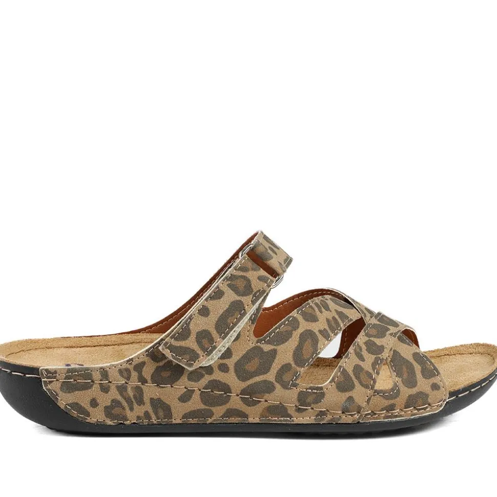 Lightweight Touch Fasten Mules - Leopard
