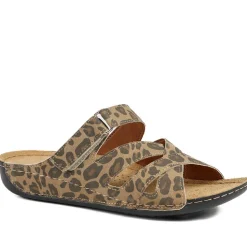Lightweight Touch Fasten Mules - Leopard