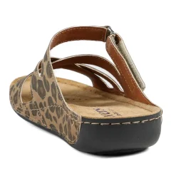 Lightweight Touch Fasten Mules - Leopard