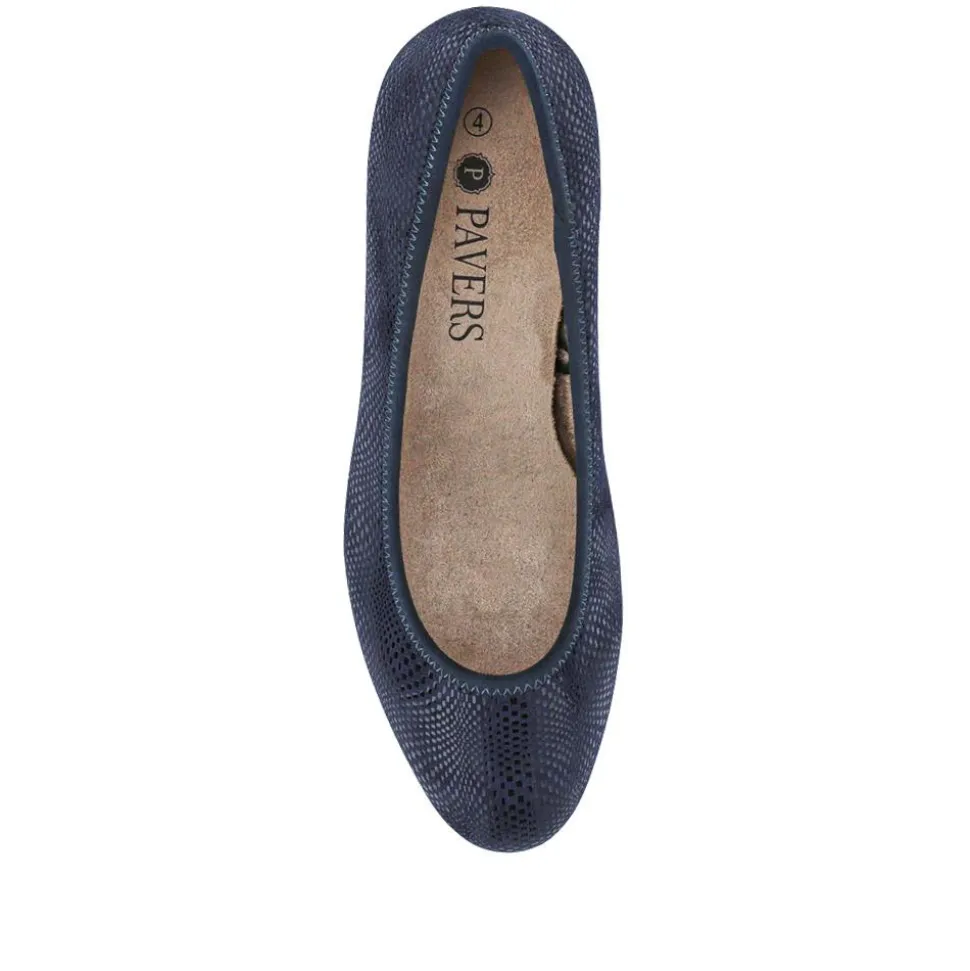 Lightweight Vegan Court Shoes - Navy Shimmer