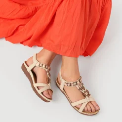 Lightweight Wedge Heel Mules - Beige
