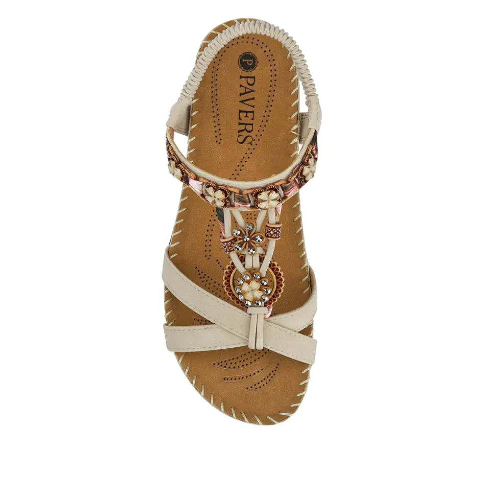 Lightweight Wedge Heel Mules - Beige