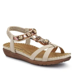 Lightweight Wedge Heel Mules - Beige