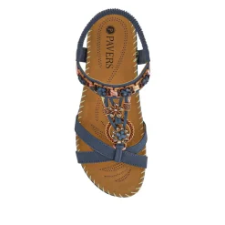 Lightweight Wedge Heel Mules - Navy