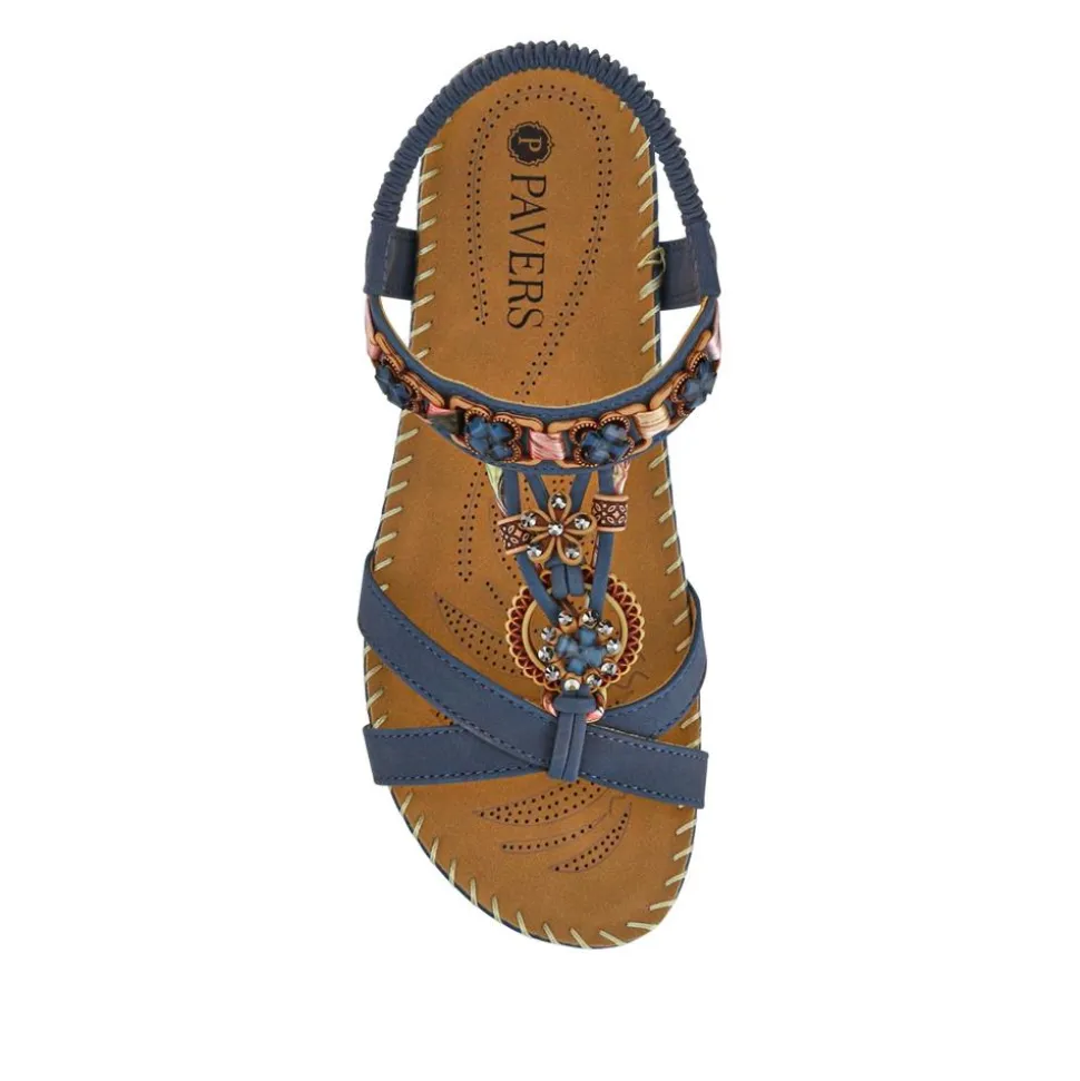 Lightweight Wedge Heel Mules - Navy