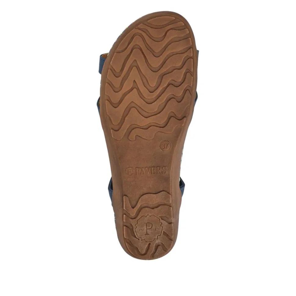 Lightweight Wedge Heel Mules - Navy