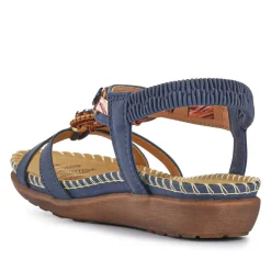 Lightweight Wedge Heel Mules - Navy