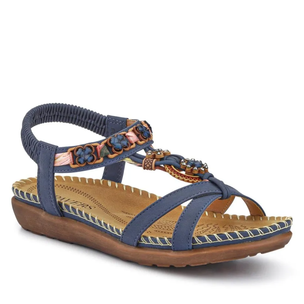Lightweight Wedge Heel Mules - Navy