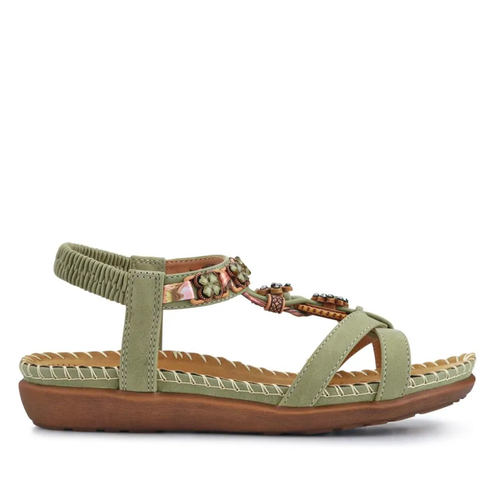 Lightweight Wedge Heel Mules - Sage