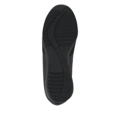 Lightweight Wedge Heel Slip On Shoes - Black-Black Patent