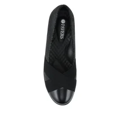 Lightweight Wedge Heel Slip On Shoes - Black-Black Patent