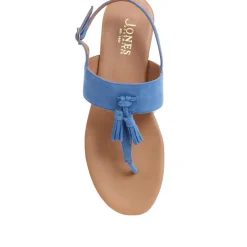 Lizabeth Leather Thong Sandals - Blue