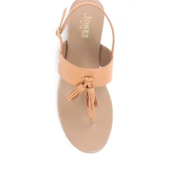 Lizabeth Leather Thong Sandals - Tan