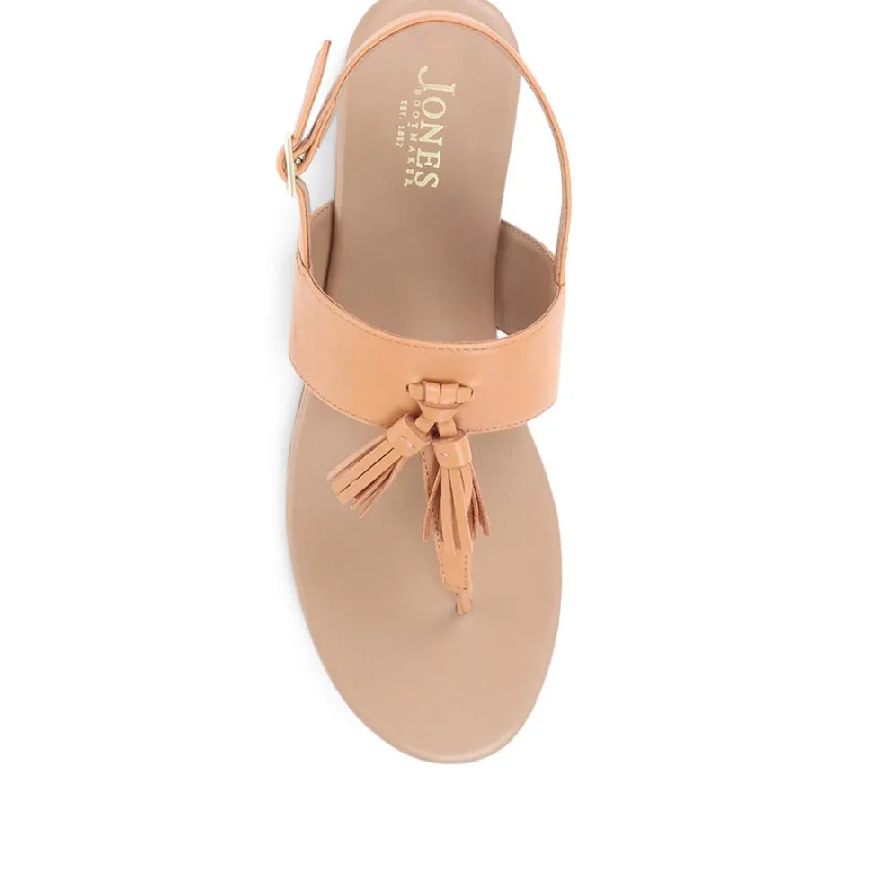 Lizabeth Leather Thong Sandals - Tan
