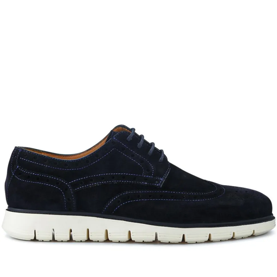 LondonCity2 Brogue Derby Shoes - Navy Suede