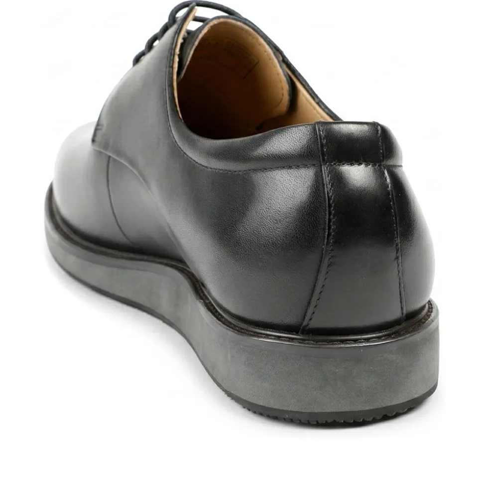 Longfield Wide Fit Leather Lace Up Shoes - Black