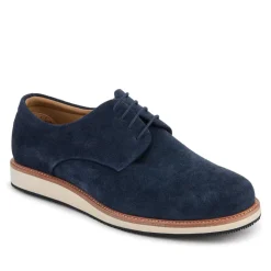 Longfield Wide Fit Leather Lace Up Shoes - Navy Suede