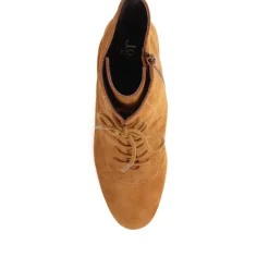 Lorah Leather Lace-Up Boots - Cognac