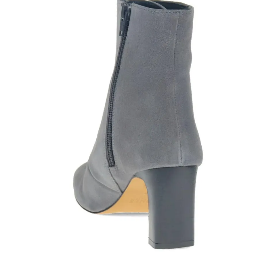Lorah Leather Lace-Up Boots - Grey