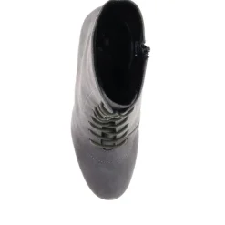 Lorah Leather Lace-Up Boots - Grey