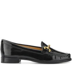 Lorella Leather Heeled Loafers - Black Patent