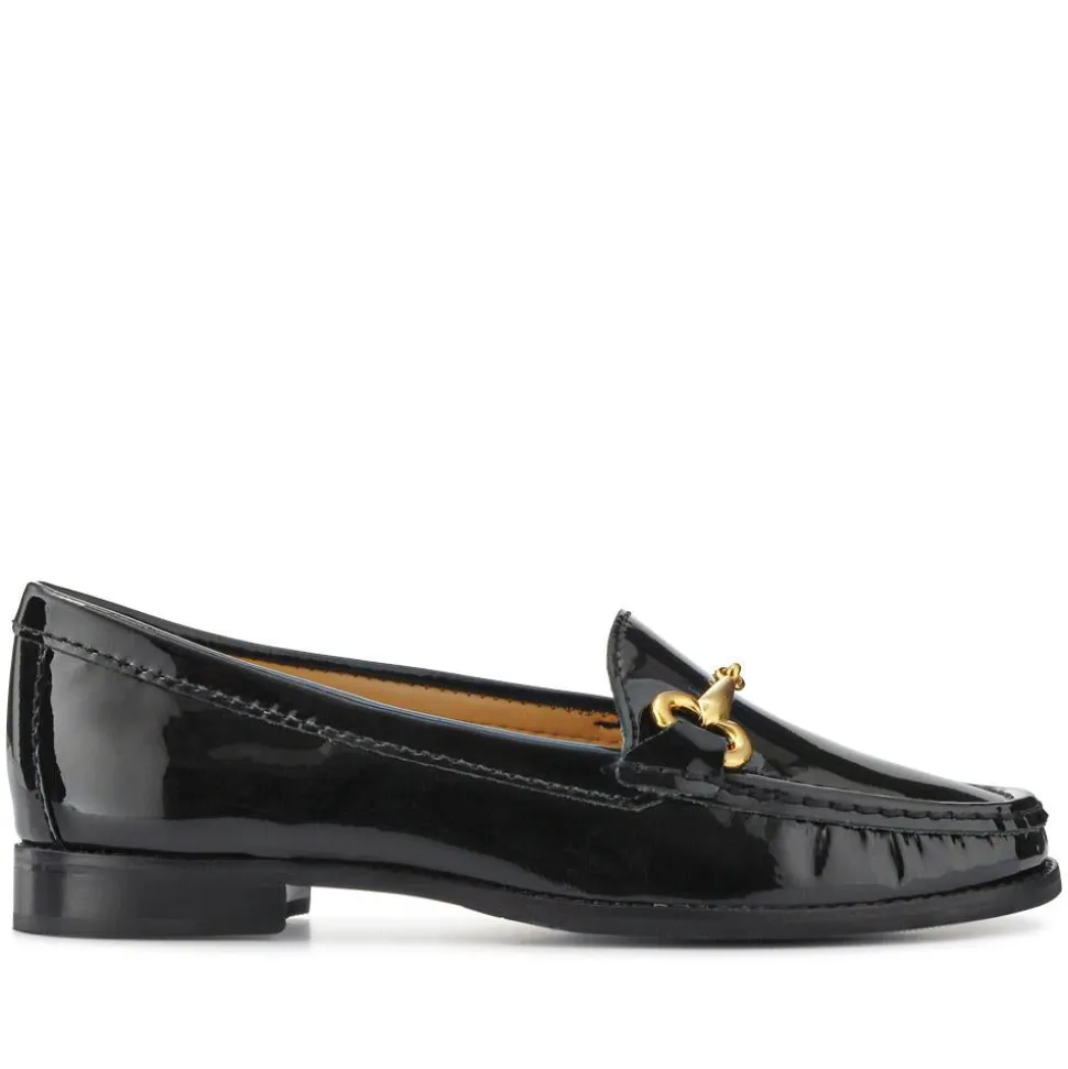 Lorella Leather Heeled Loafers - Black Patent