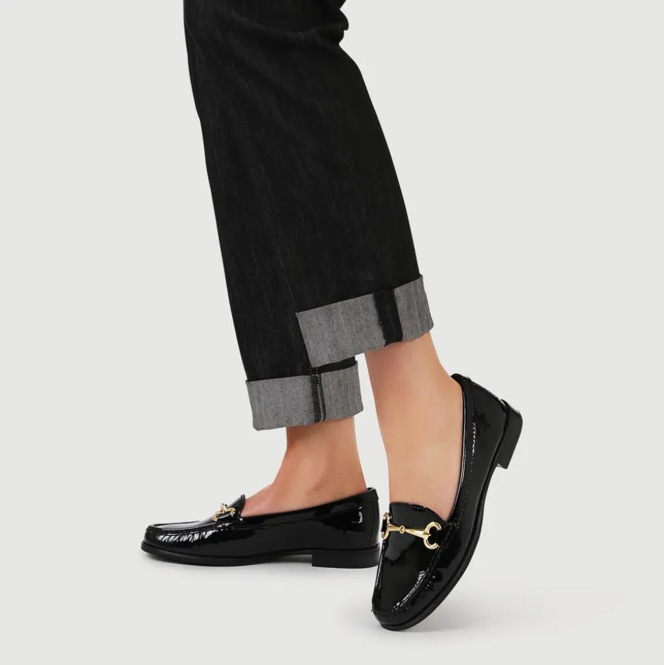 Lorella Leather Heeled Loafers - Black Patent