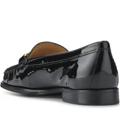 Lorella Leather Heeled Loafers - Black Patent