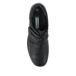 Loretta Leather Adjustable Fit Monk Shoes - Black