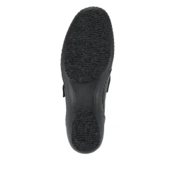 Loretta Leather Adjustable Fit Monk Shoes - Black