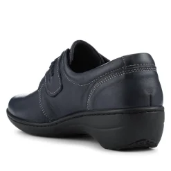 Loretta Leather Adjustable Fit Monk Shoes - Navy