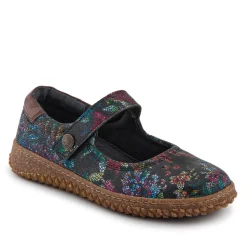 Loretta Leather Mary Janes - Black Floral