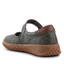 Loretta Leather Mary Janes - Khaki