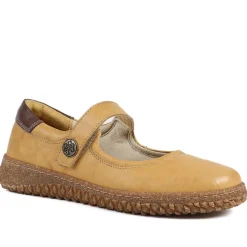 Loretta Leather Mary Janes - Mustard