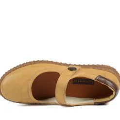 Loretta Leather Mary Janes - Mustard