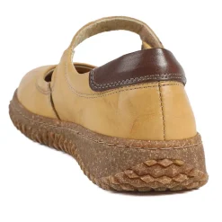 Loretta Leather Mary Janes - Mustard