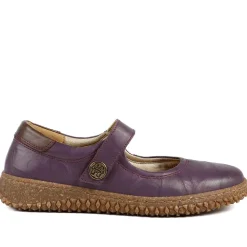 Loretta Leather Mary Janes - Purple