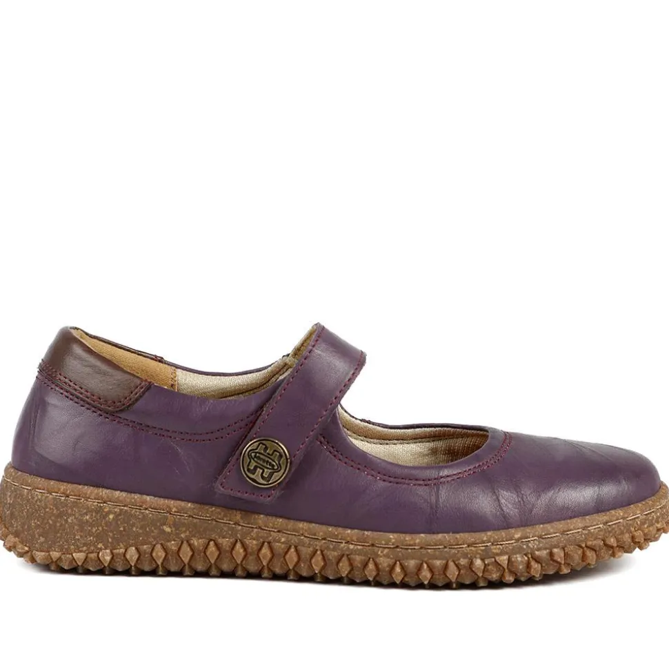 Loretta Leather Mary Janes - Purple