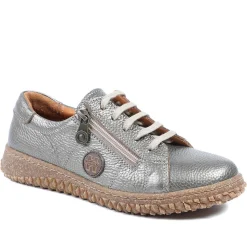 Loretta Leather Trainers - Bronze