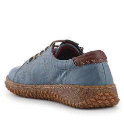 Loretta Leather Trainers - Denim