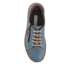 Loretta Leather Trainers - Denim